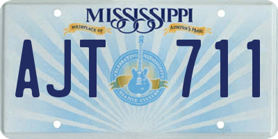 MS license plate AJT711