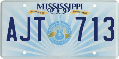 MS license plate AJT713