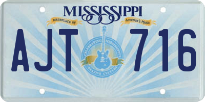 MS license plate AJT716