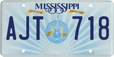 MS license plate AJT718