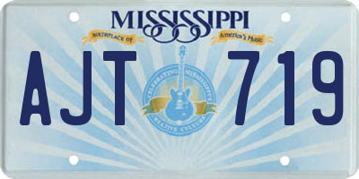 MS license plate AJT719