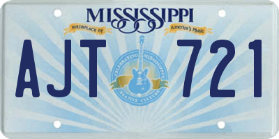 MS license plate AJT721