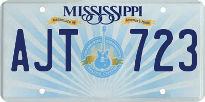MS license plate AJT723