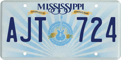 MS license plate AJT724