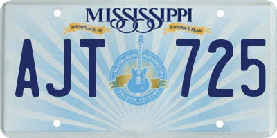 MS license plate AJT725