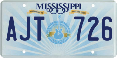 MS license plate AJT726