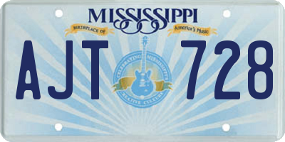 MS license plate AJT728