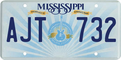 MS license plate AJT732