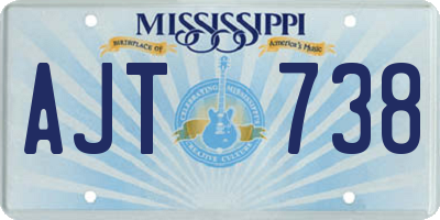 MS license plate AJT738