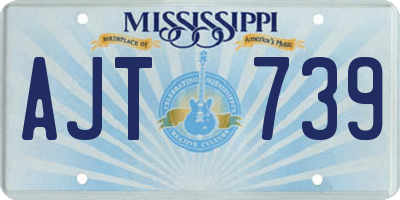 MS license plate AJT739