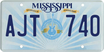 MS license plate AJT740