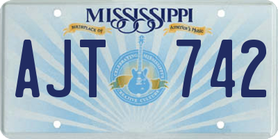 MS license plate AJT742