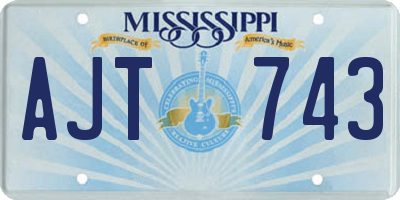 MS license plate AJT743