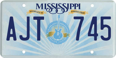 MS license plate AJT745