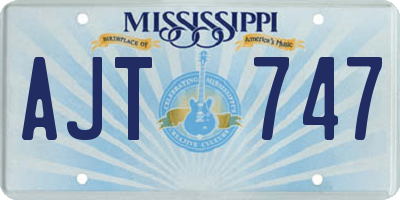 MS license plate AJT747