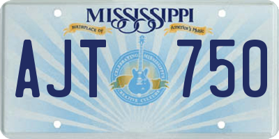 MS license plate AJT750