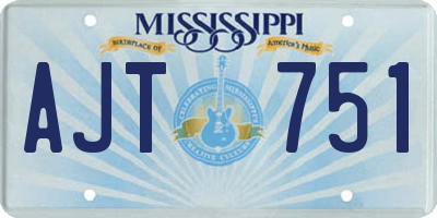 MS license plate AJT751