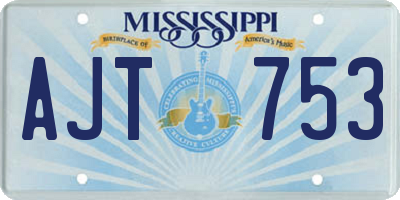 MS license plate AJT753