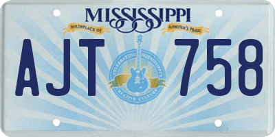 MS license plate AJT758