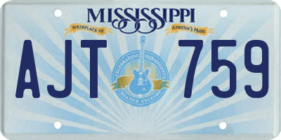 MS license plate AJT759