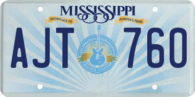 MS license plate AJT760
