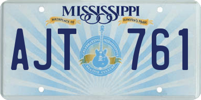 MS license plate AJT761