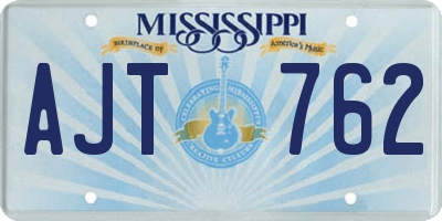 MS license plate AJT762