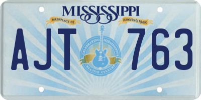 MS license plate AJT763