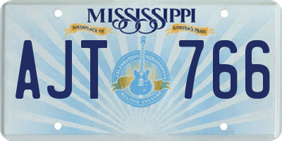 MS license plate AJT766
