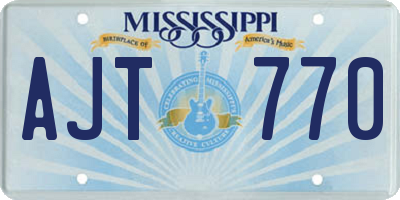 MS license plate AJT770