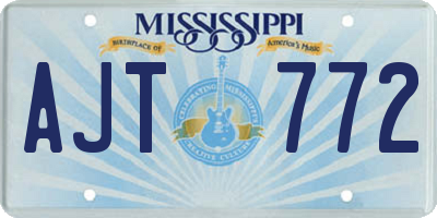 MS license plate AJT772