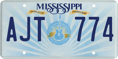 MS license plate AJT774