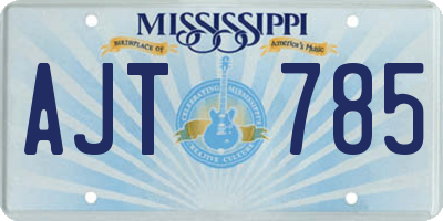 MS license plate AJT785