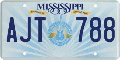 MS license plate AJT788