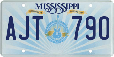 MS license plate AJT790