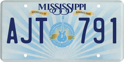 MS license plate AJT791