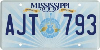 MS license plate AJT793