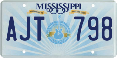 MS license plate AJT798