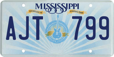 MS license plate AJT799