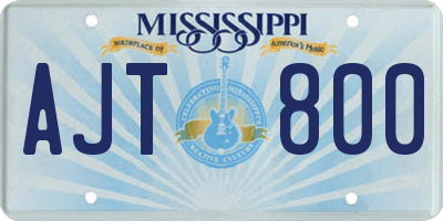 MS license plate AJT800