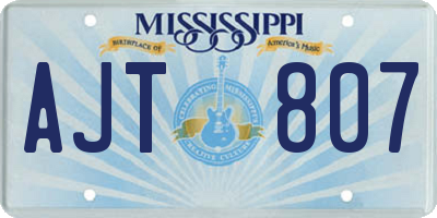 MS license plate AJT807
