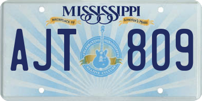 MS license plate AJT809