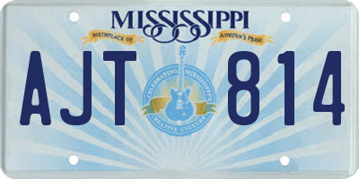 MS license plate AJT814