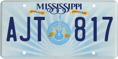 MS license plate AJT817