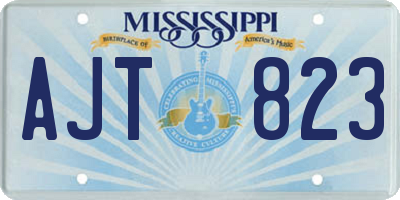 MS license plate AJT823