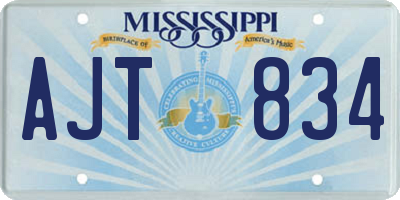 MS license plate AJT834