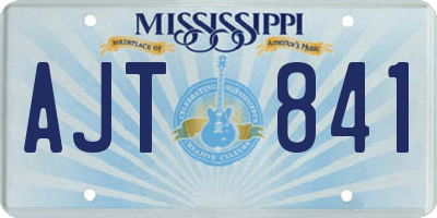 MS license plate AJT841