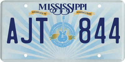 MS license plate AJT844