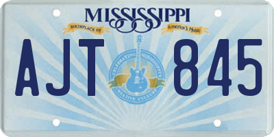MS license plate AJT845