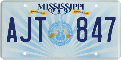 MS license plate AJT847